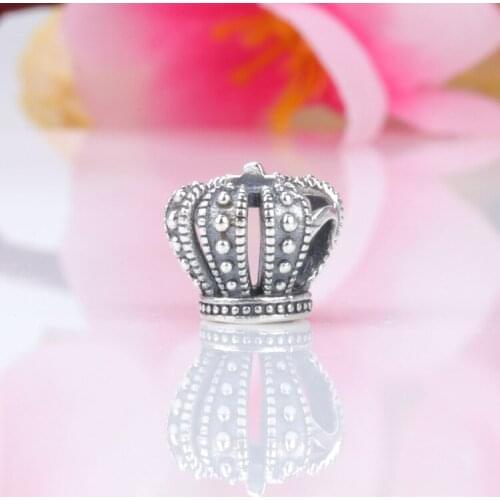 Bewill Genuine 925 sterling silver Hollow crown charms fit original bracelet DIY Jewelry