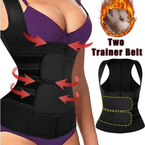 Sauna Sweat Waist Trainer Vest Neoprene Underbust Corset Slimming Belt Shapewear Cincher Tank Top Belly Shapers Reducing Girdles