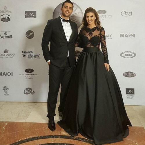 2018 Puffy Black Long Satin Skirts For Women To Formal Party Floor Length Cystom Made Adult Skirt Vintage Skirt Saias Faldas