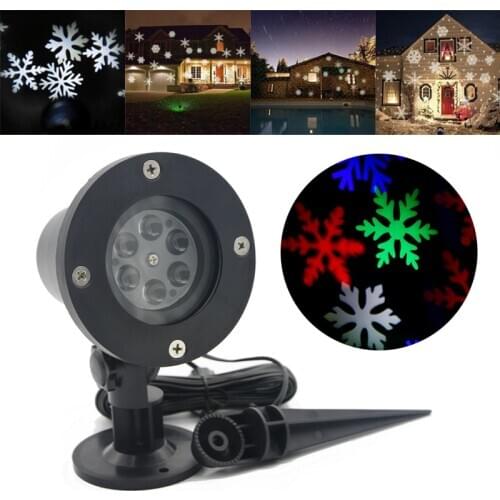 Xmas Snowflake Moving Sparkling Laser Projector Star Light LED Landscape Lamp