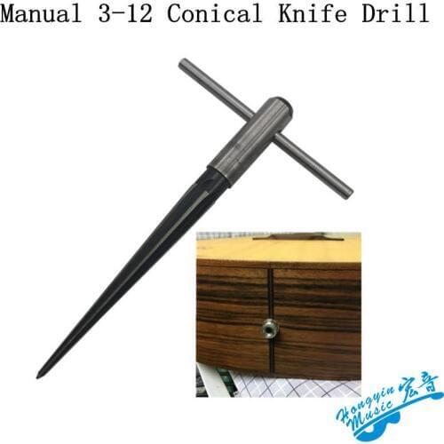 Guitar Bridge Pin Hole Handheld Reamer Tools T-Shaped Steel Handle Tapered 6 Fluted Chamfer Reaming DIY Woodworker Cut Drill