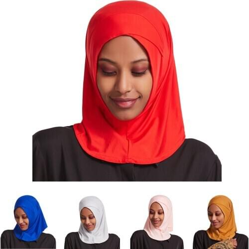 One Piece Amira Hijab Turban Underscarf Inner Cap Muslim Women Instant Scarf Headwear Islamic Headscarf Wrap Shawl Arab Niqab