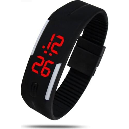 LED Digital Watch Electronic Wristwatches Korean Lovers Watches Creative Colorful Rubber Smart Montre Femme for Children Kids