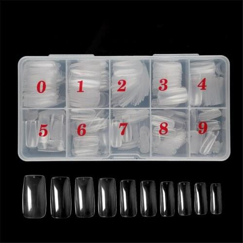 Manicure Nail Tips 500PCS Fingernails Manicure False Nails Tip Artifical False Nails Transparent White Fingernail Full Nail Tips