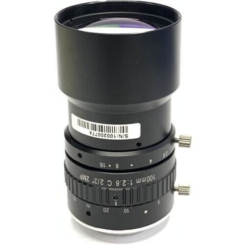 UHD 5MP 100MM 2.8-F16 NO TV Distortion 1" sensor 2M MOD Machine Vision Lens For security IP CCTV camera(SL-MV10028C5MP-11)