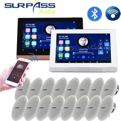 Smart Touch Screen Wall Amplifier Bluetooth Wifi Android 5.1 Audio 16*15W Ceiling Speaker HIFI Stereo Sound Home Theater System