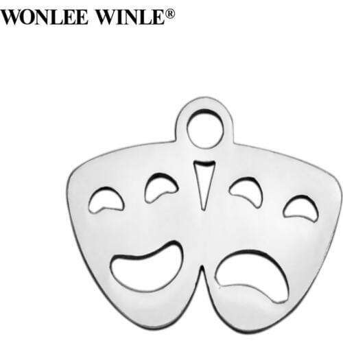 Wonlee Winle DIY 316 Stainless Steel Halloween Mask Pumpkin Ghost Charms Pendants for Bracelet Necklace Jewelry Making
