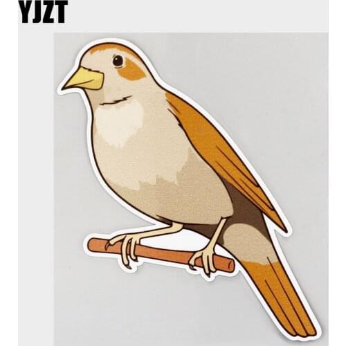 YJZT 11.3CM×14.2CM Cartoon Nightingale Birds Fun PVC Car Sticker Decal 11C-0466
