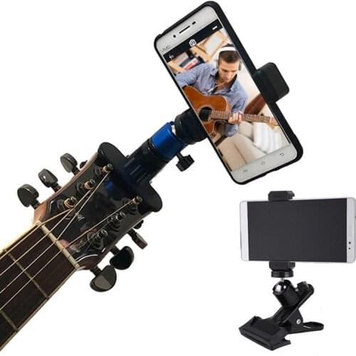 Guitar Head Clip Mobile Phone Holder Live Broadcast Bracket Stand Tripod Clip Head For smartpphone Support Desktop Music Holder