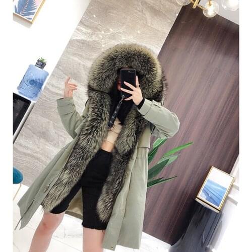 2021 New Women Winter Jacket Women Real Fur Coat Big Natural Fox Fur Parka Thick Warm Outwear Fashion Casual Street Wear