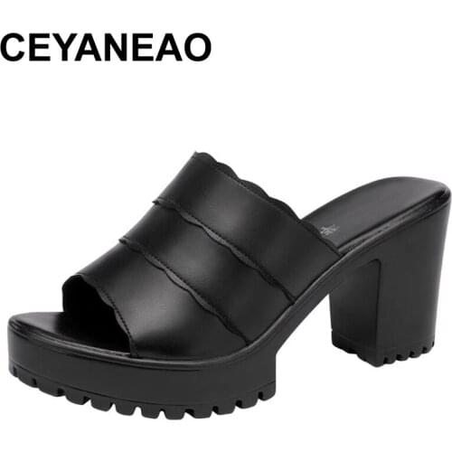 CEYANEAO 2021 Summer New High Heel Wedges Heel Sandals Women Platform Open Toe White Sandals