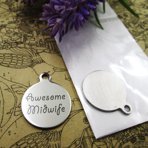 10pcs--"Awesome Midwife "stainless steel charms more style for choosing DIY Charms pendants for necklace