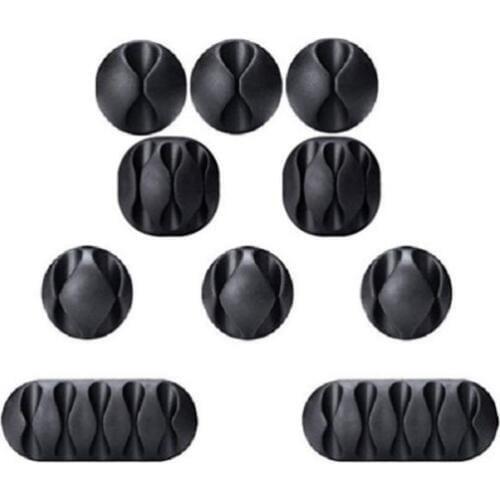 10pcs USB Charge Cable Holder Desk Cable Winder Clips Organizer Cord Management for phone pad tablet PC DRZ