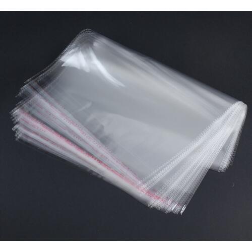 100pcs/lot 18x33+4cm Clear Plastic Bag Resealable Cellophane Poly Bags Self Adhesive Seal Opp Bag Jewelry Gift Packaging Bag