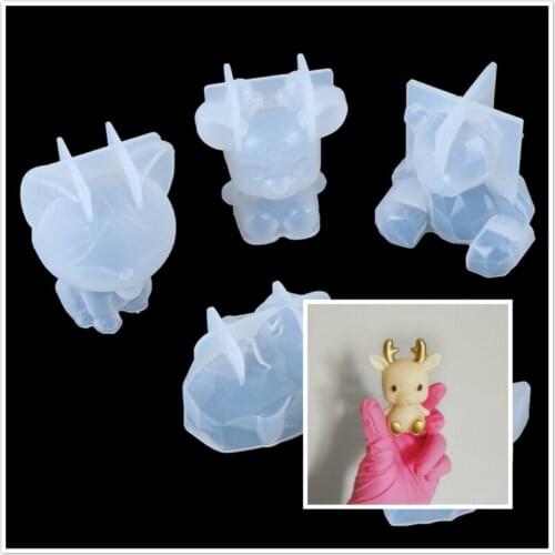 Animal 3D silicone mold diy geometry stereo bear deer cat tiger orangutan mold animal mold decoration ornament mold cake tool