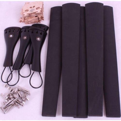 5 set 4/4 violin parts, tail gut tuner bridge ebony tailpiece fingerboard