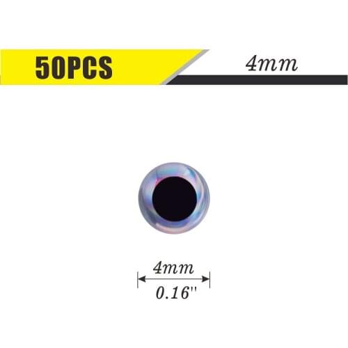 50pcs Size 4mm Sliver Molded 3D Fishing Lure Eyes for Unpainted Minnow Lure Bodies