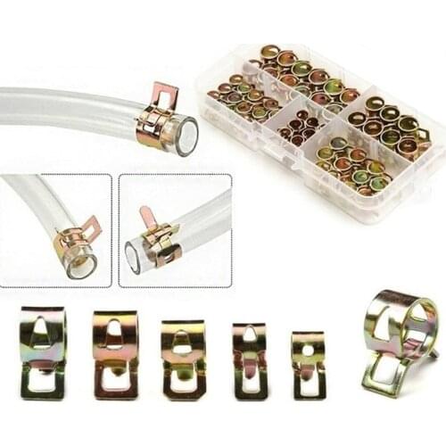 80Pcs 6-10mm for choose Fuel Spring Clip Vacuum Silicon Hose Clamp Autos Autos Spring Clip Fuel Oil Water Hose Pipe Tube Clamp