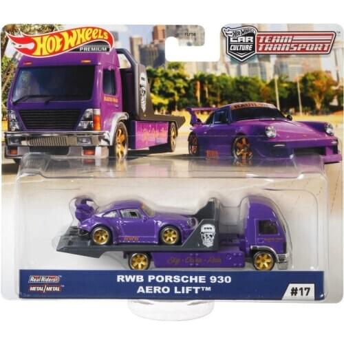 Hot Wheels Car RWB PORSCHE 930 AERO LIFT Car Culture Team Transport Real Riders Collector Edition Metal Diecast Model Car Toys
