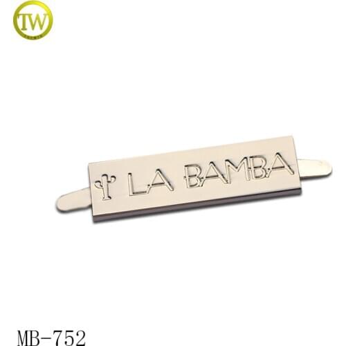 752 Custom handbag zinc alloy metal logo label plate for cap/purse