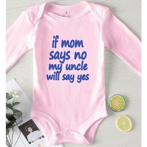 For Babies Children Jumpsuits Baby Onesie Newborn Girls Clothes Printing Mom Uncle Toddler Girl Fall Costume Winter Romper