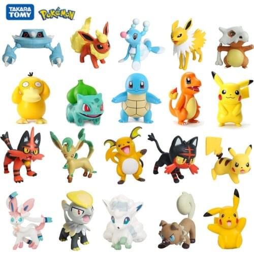 New Different Styles Pokemon 3-8CM Anime Figures Pikachu Eevee Vulpix Charmander Sylveon Collection Pet Action Model Toys Gifts