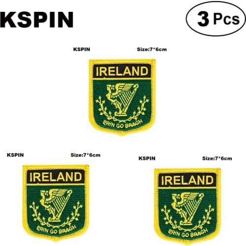 Ireland 1 Shiled Shape Flag Patches National Flag Patches For Cothing DIY Decoration