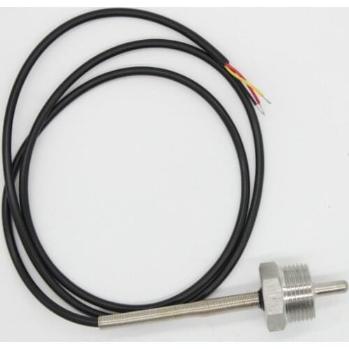 PT1000 Housing Platinum Resistance Temperature Sensor G1/4 Thread Probe DIA=6mm 1m PVC 3-core Wire Stainless Steel L30-300mm