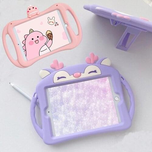 Cute Cartoon Kids Cover for IPad 9.7 2017 2018 Mini Case for IPad 10.2 Pro 9.7 Tablet Soft Silicon Stand Funda Case for Air 2 3