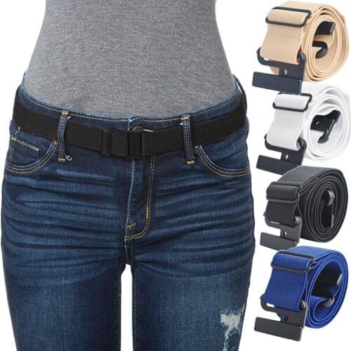 Fashion casual belt for easy adjustment Adjustable Stretch Belt No Show Flat Buckle Non-Slip Backing Soft and comfortable
