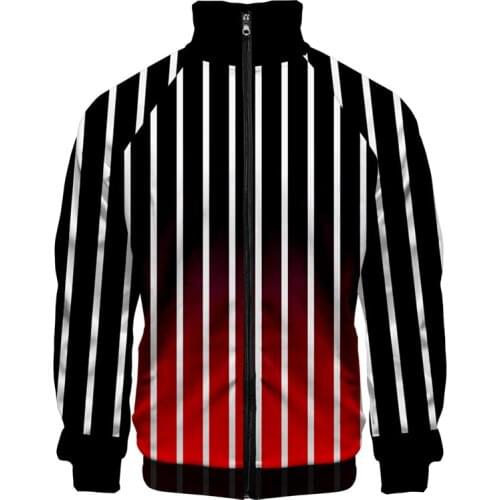 2021 Colorful Vertical Stripes 3D Print Stand Collar Hoodie Fashion Hip Hop Men Women Zipper Hoodies Jacket Sweatshirts Clothes