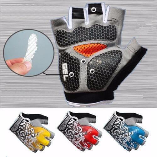 Men & Womens Sports Gloves Gel Silicone Padded Half-finger Gloves Fingerless for Motorcycle Motorbike Motocross Racing Gloves