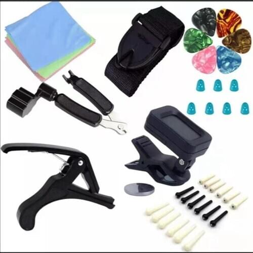 Guitar Accessory Kit Including Capo+Tuner+ Pick+3-in-1 String Cutter Guitarra Parts Accessories