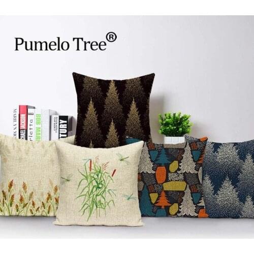 Pine Pillow Covers Print Cartoon Plant Pillowcase Home Decoration Cushion Cover Pillowcase 45x45 Car Pillowcase Sofa Decoration