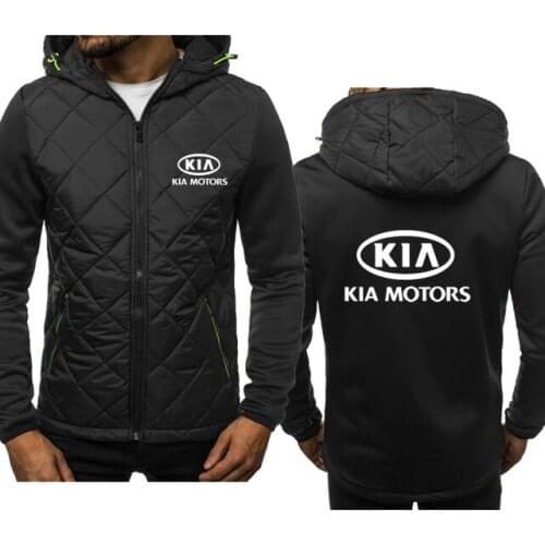 New Spring Autumn Mens KIA Motors Logo Hoodie High Quality Zipper Long Sleeve Cotton Harajuku Casual Jacket 3 Colors
