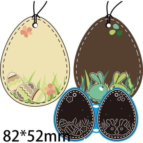 82*52mm Egg Tags New Metal Cutting Dies Scrapbooking DIY Album Paper Craft Embossing Stencil Decoration