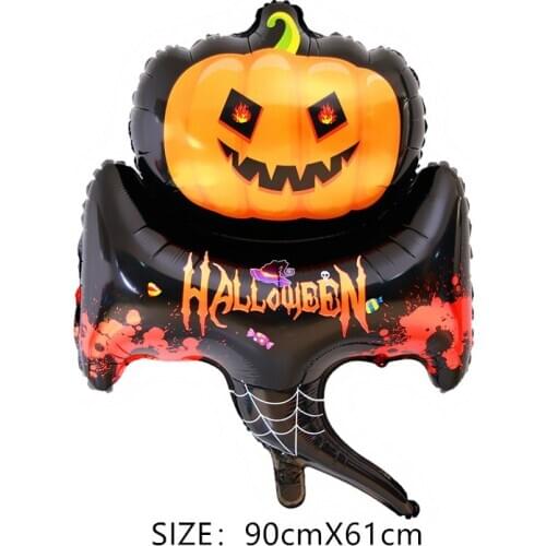 New Product Halloween Party Decoration Supplies Spider Black Cat Witch Bat Skeleton Mage Pumpkin Ghost Aluminum Foil Balloon