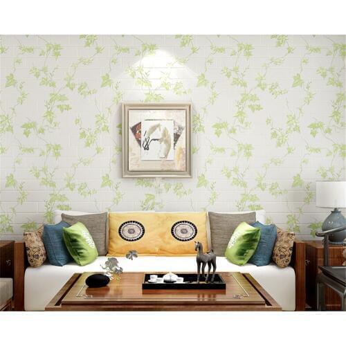 Beibehang wallpaper for walls 3d Chinese fresh brick maple leaf bedroom living room study background wallpaper papel de parede