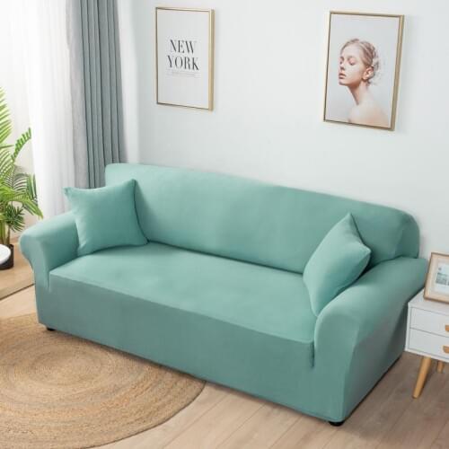 Solid Color Sofa Cover For Living Room All-inclusive Elastic Couch Cover Corn Velvet Fabric Non-slip Sofa Slipcover Home Textile