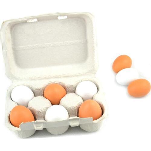 Puzzles Brand New 6PCS/Packet Baby Kids Pretend Play Preschool Educational Toy Wooden Eggs Yolk Kitchen Cooking Baby Kids Toys