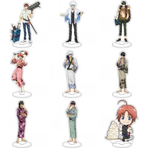 Anime GINTAMA Sakata Gintoki Shimura Shinpachi Stand Figure Model Plate Acrylic Double Sided Desk Decor Ornaments Xmas Gifts