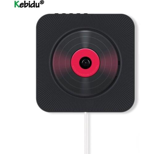 CD Player Wall-mounted Bluetooth Portable Home Audio Boombox with Remote Control FM Radio Built-in HiFi Speakers USB MP3 EU plu