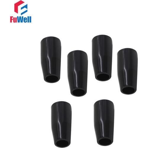 6pcs M10 x 50mm Long Sleeve Knob Machine Tool Replacement 10mm Thread 50mm Length Bakelite Black Hand Sleeve Lever Knob