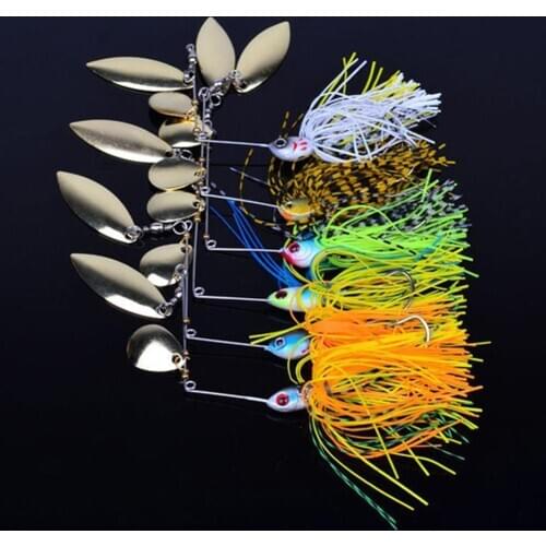Fishing S Lures 14.8-20.5g Double Willow Blade Spinner Baits for Bass Pike Tiger Muskie Metal Jig Lure