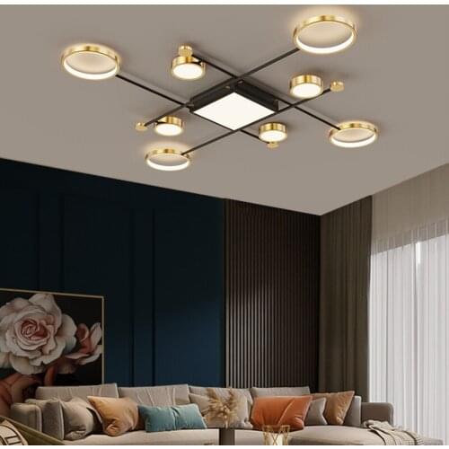 Nordic Simplicity Led Chandelier Black gold Pendant lights Restaurant Hanging Lighting Fixtures Living Room Decoration lamp