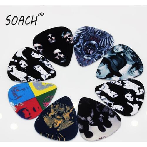 SOACH 10pcs 0.71mm guitar accessories high quality two side earrings pick DIY design Rock Band pick guitar picks