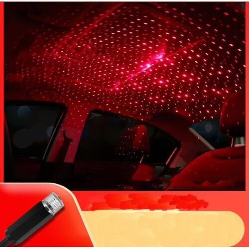 LED Car Roof Star Night Light Projector Atmosphere Galaxy Lamp USB Decorative Lamp Adjustable Multiple Lighting Effects