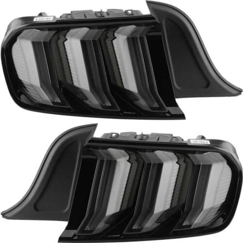 VLAND Pair Euro Look 5 Modes Full LED Dynamic Tail Lights Smoked Lens Fit for Ford Mustang 2015 2016 2017 2018 2019 2020