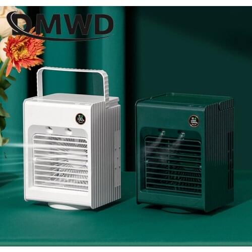 Rotation Air Conditioning Mist Spray Cooler Fan Humidifier Purifier Rechargeable Oscillating Water Cooling Blower Conditioner