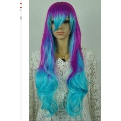 Zhaoxia++01457@Q8++Title1136 Cosplay My Little Pony Rainbow Dash multi color Heat Resistant wig
